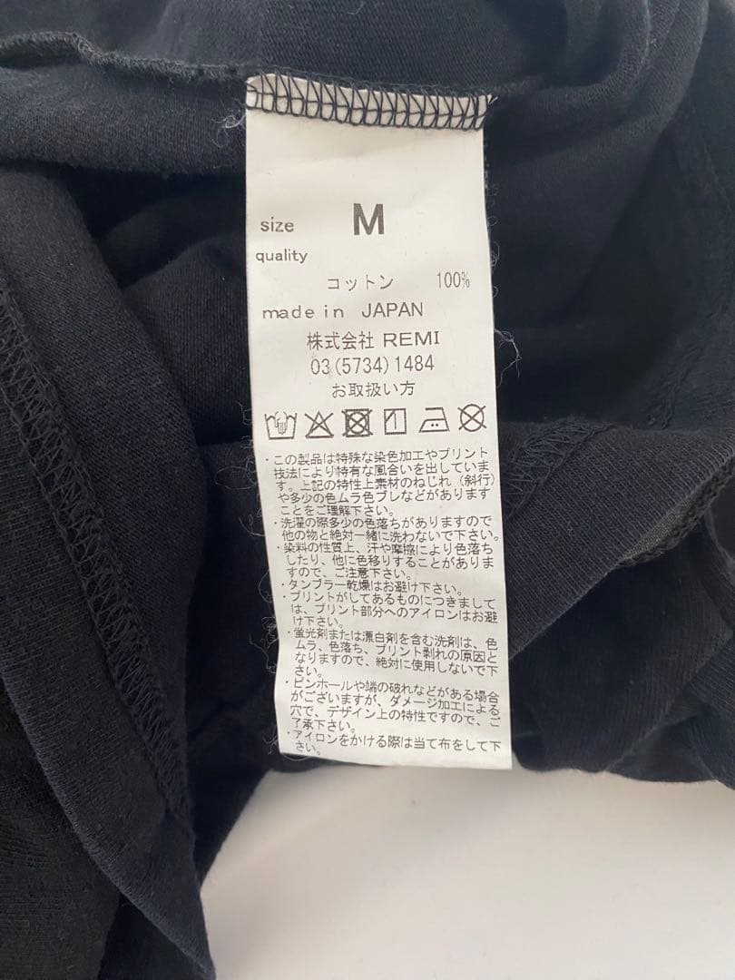 REMI RELIEF レミレリーフ バンダナTシャツ　クルーネック ブラック