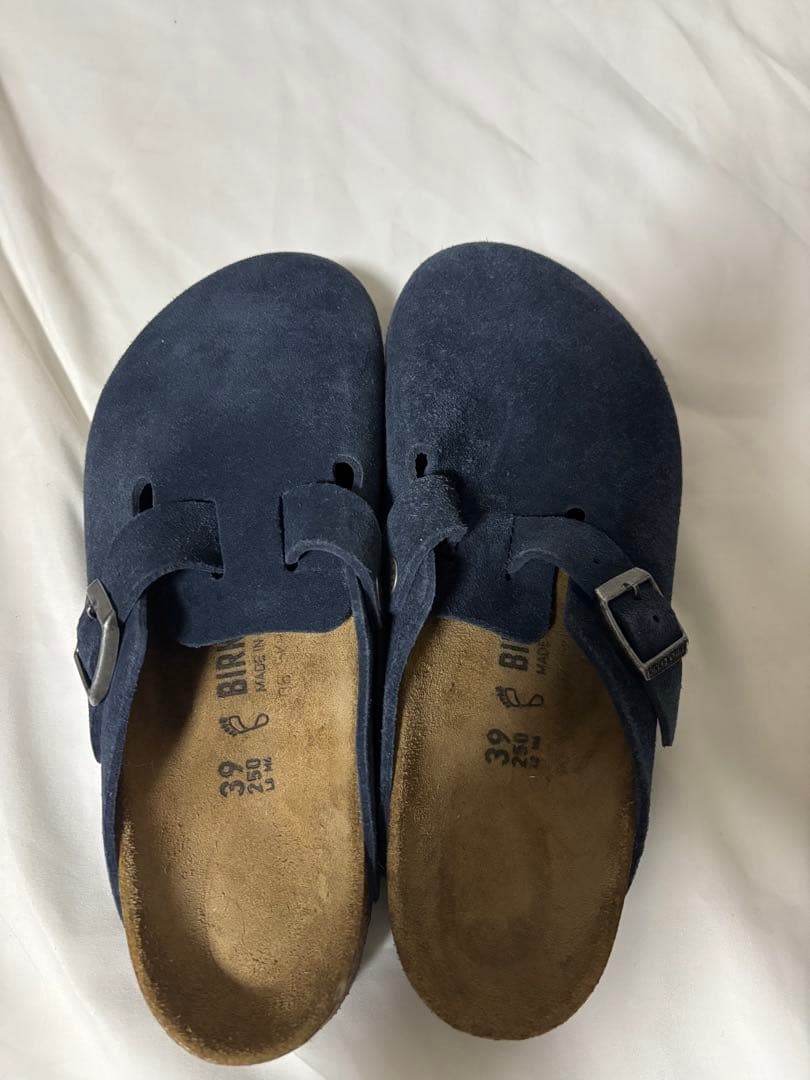 ビルケンシュトック ボストン ネイビー スエード 39 25センチ