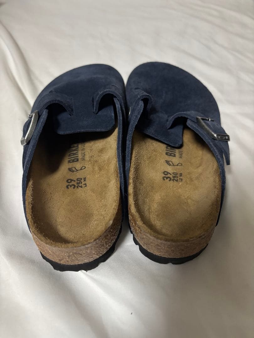 ビルケンシュトック ボストン ネイビー スエード 39 25センチ