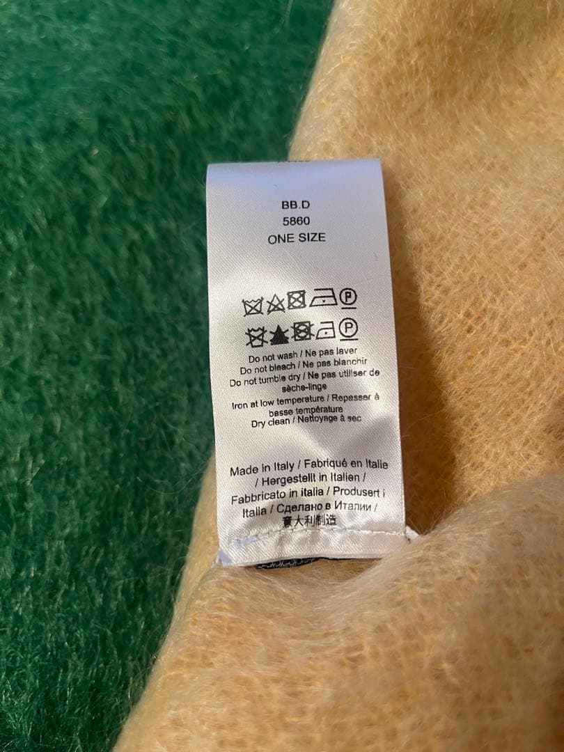 GANNI イタリアングリーン ベージュ マフラー ワンサイズ