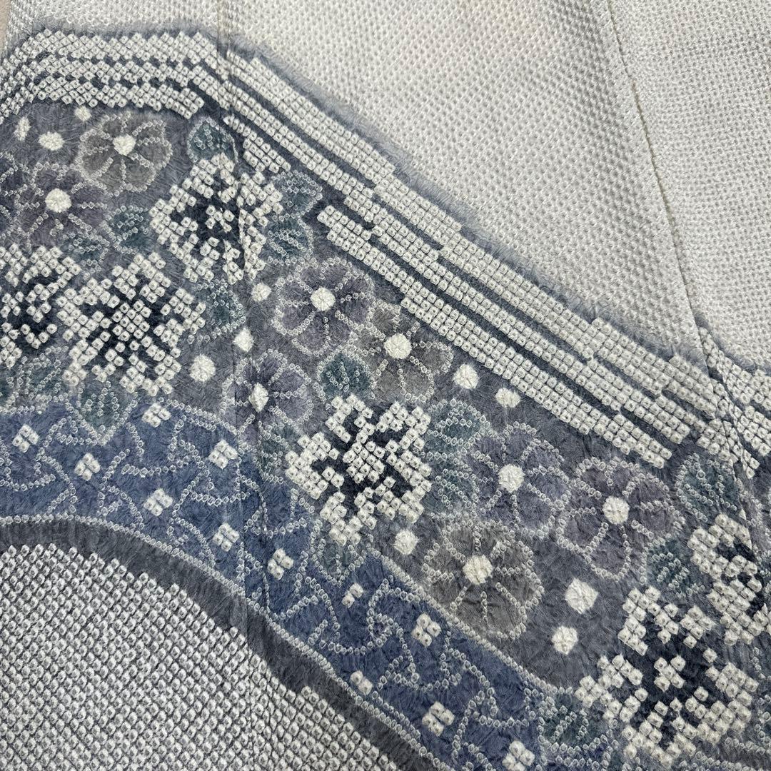 藤娘きぬたや 落款あり 薄グレー 訪問着