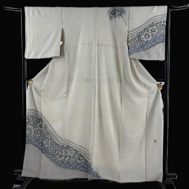 藤娘きぬたや 落款あり 薄グレー 訪問着