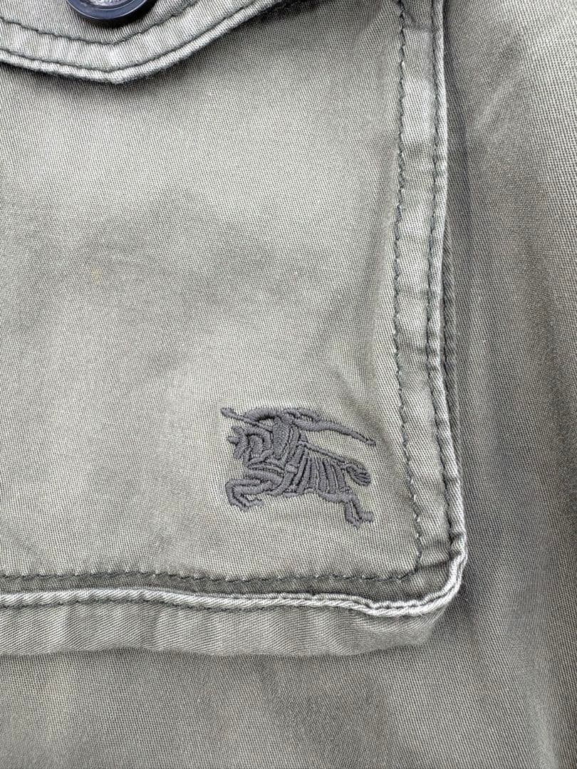 バーバリーブラックレーベル ミリタリージャケット ホースロゴ L ノバチェック