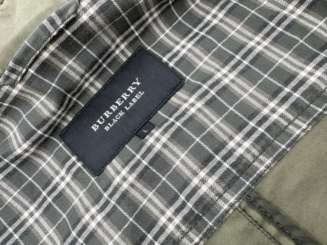 バーバリーブラックレーベル ミリタリージャケット ホースロゴ L ノバチェック