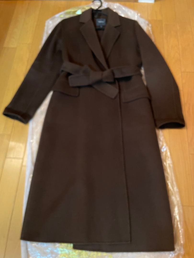 Theory セオリーブラウン ベルト付き ロングコートSサイズ