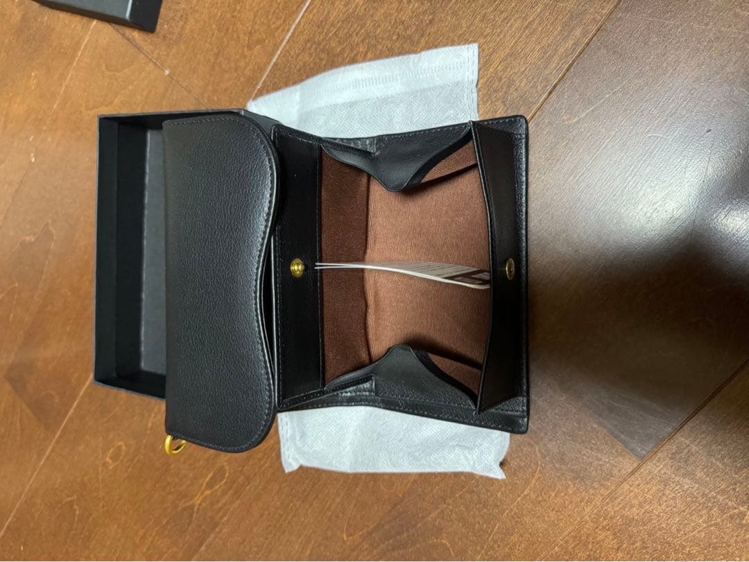 DLMS 黒 レザー 三つ折り財布