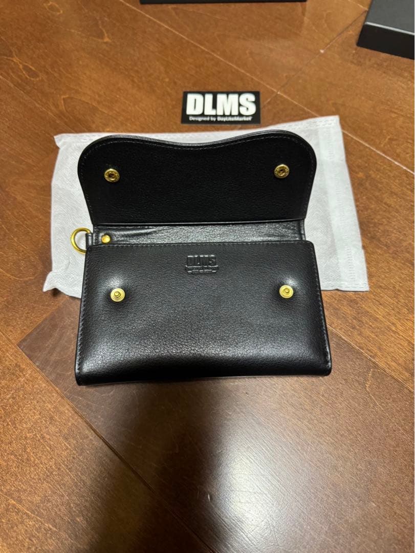DLMS 黒 レザー 三つ折り財布
