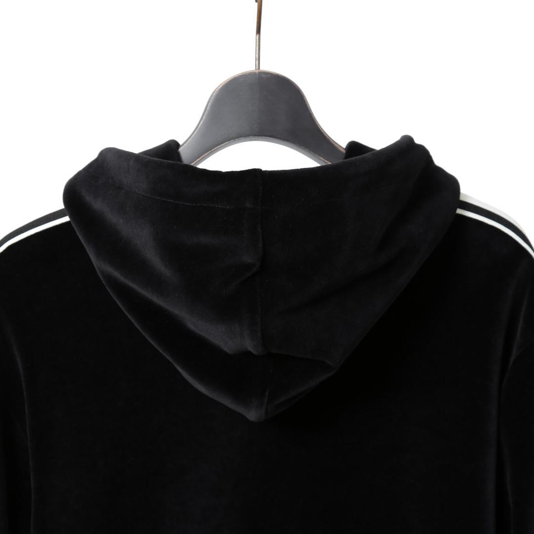 CELINE 2024AW ロゴ パッチ ベルベット プルオーバー パーカー