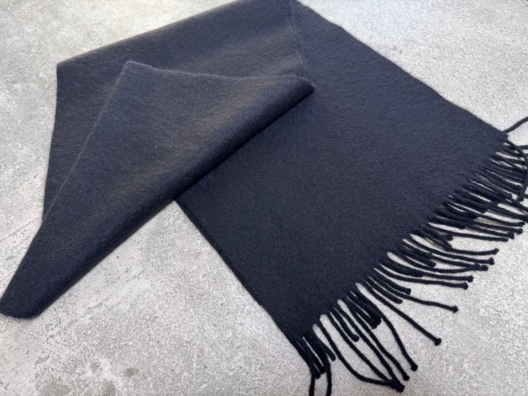 未使用　約2万　ブラック　五大陸　　ピュアカシミヤ　マフラー　オンワード