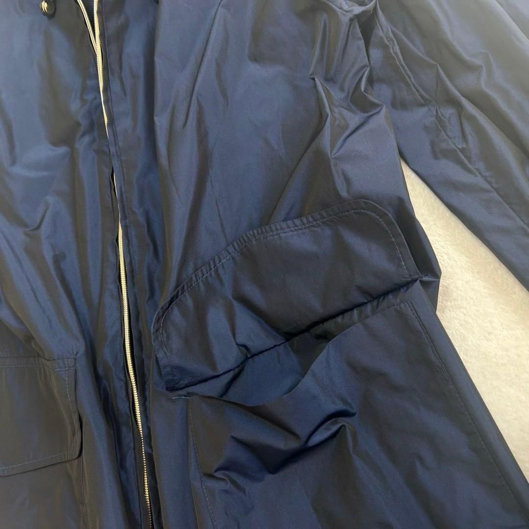 美品✨イブルース　フード　玉虫色　ロング丈　ナイロンコート　ダブルジップ　L相当