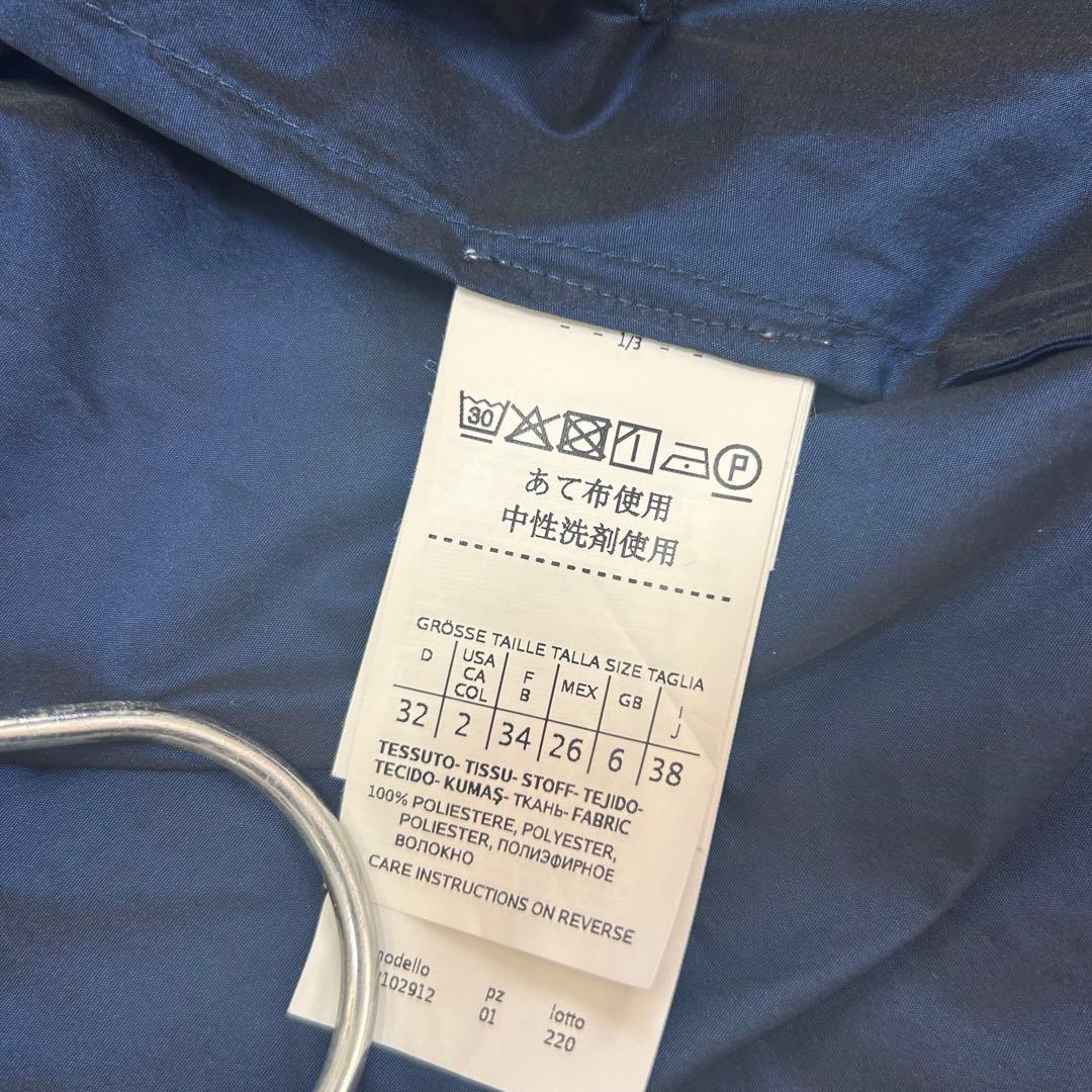 美品✨イブルース　フード　玉虫色　ロング丈　ナイロンコート　ダブルジップ　L相当