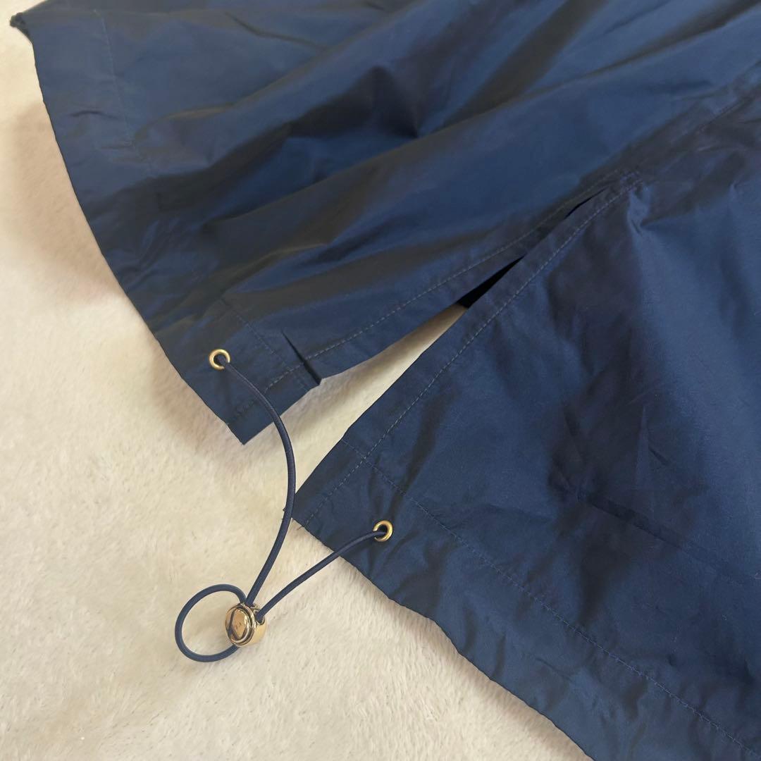 美品✨イブルース　フード　玉虫色　ロング丈　ナイロンコート　ダブルジップ　L相当