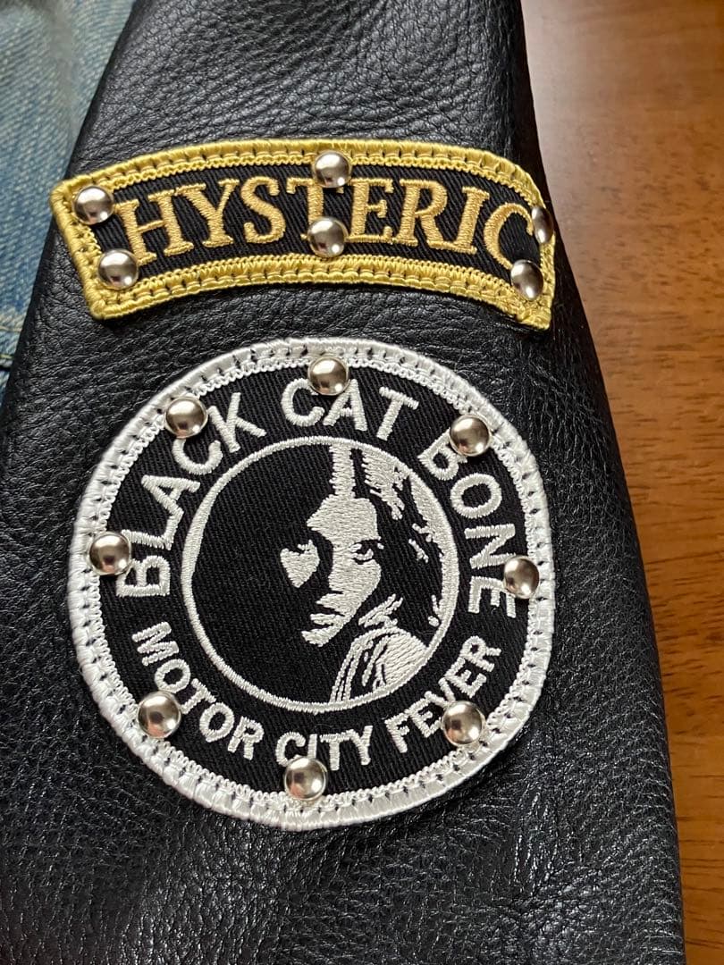 HYSTERIC GLAMOUR レザースリーブ デニムジャケット F