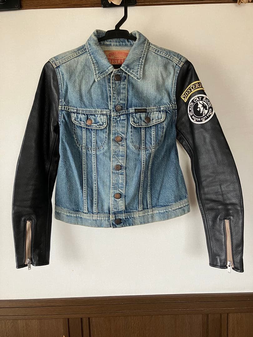 HYSTERIC GLAMOUR レザースリーブ デニムジャケット F