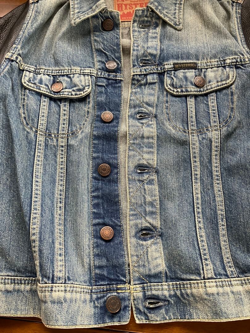 HYSTERIC GLAMOUR レザースリーブ デニムジャケット F