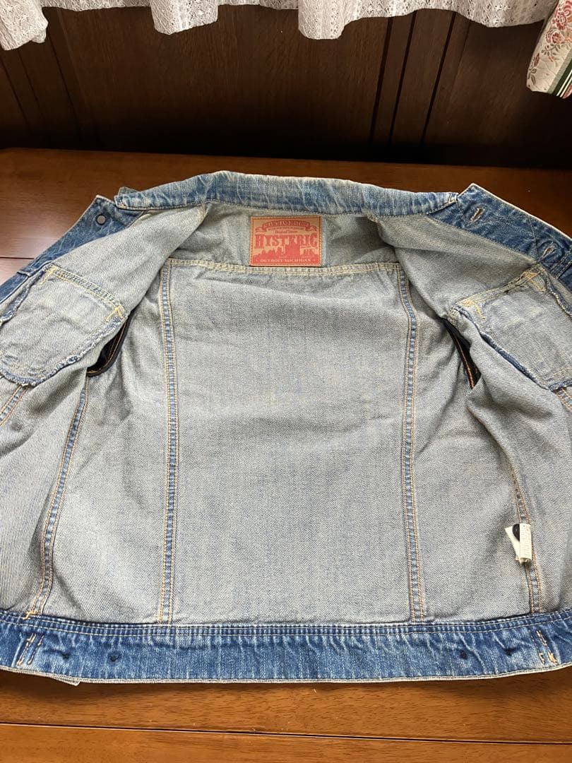 HYSTERIC GLAMOUR レザースリーブ デニムジャケット F