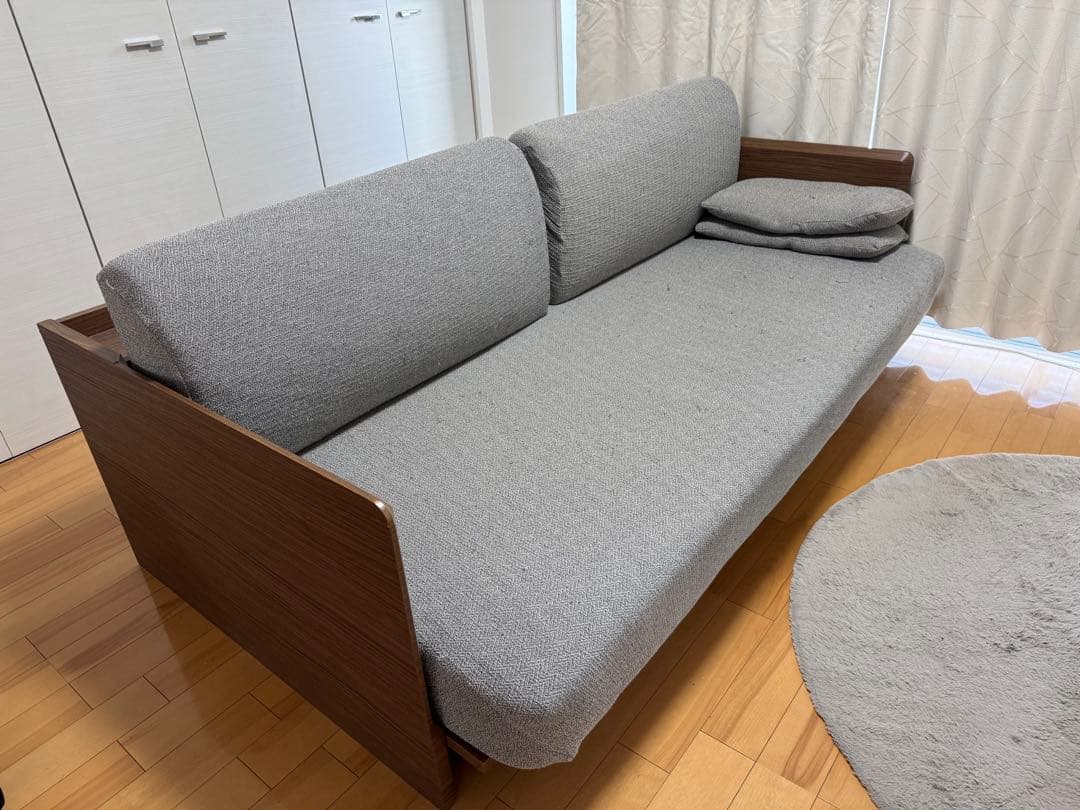 【5/26まで販売】ニトリ グレー ポケットコイルソファベッド3way