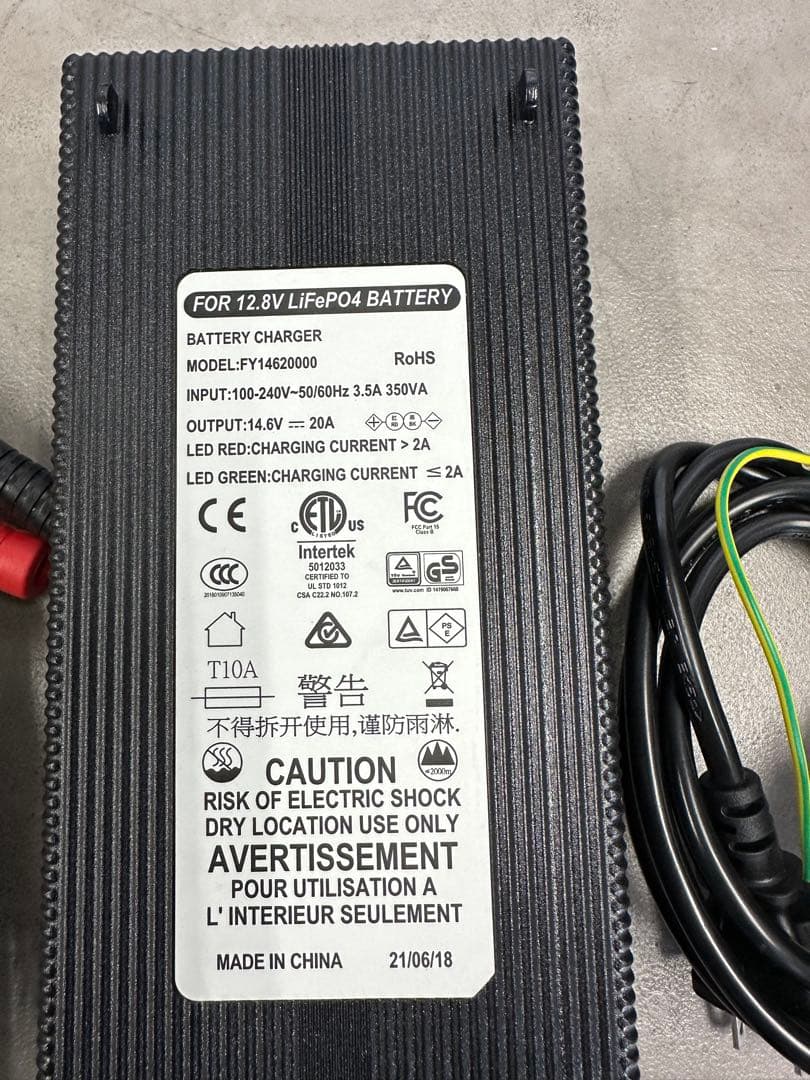 RENOGY AC100V 20A リン酸鉄リチウムイオンバッテリー充電器