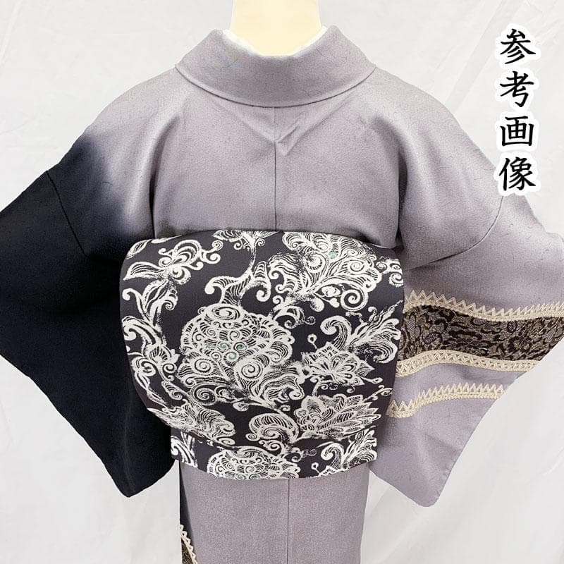 601mh6☆付下げ・訪問着 ドレッシー 花唐草 レース モノトーン☆美品