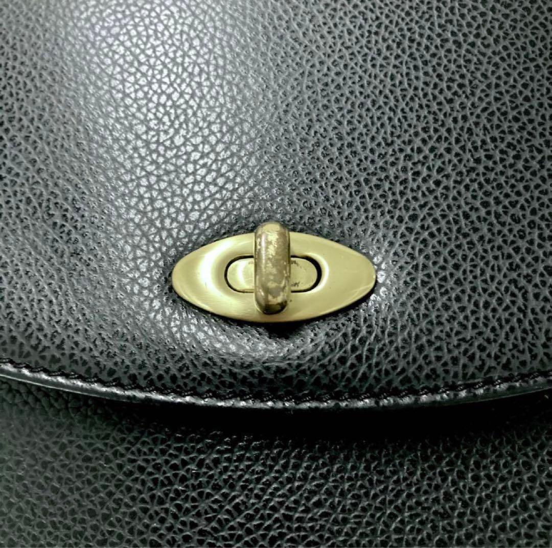 ★美品★ オールドコーチ マディソン 黒 ショルダーバッグ 金具 ターンロック