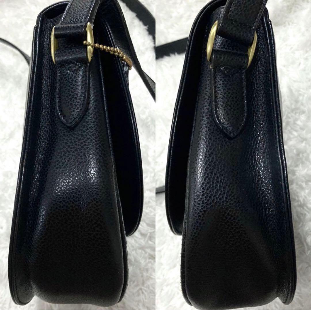 ★美品★ オールドコーチ マディソン 黒 ショルダーバッグ 金具 ターンロック