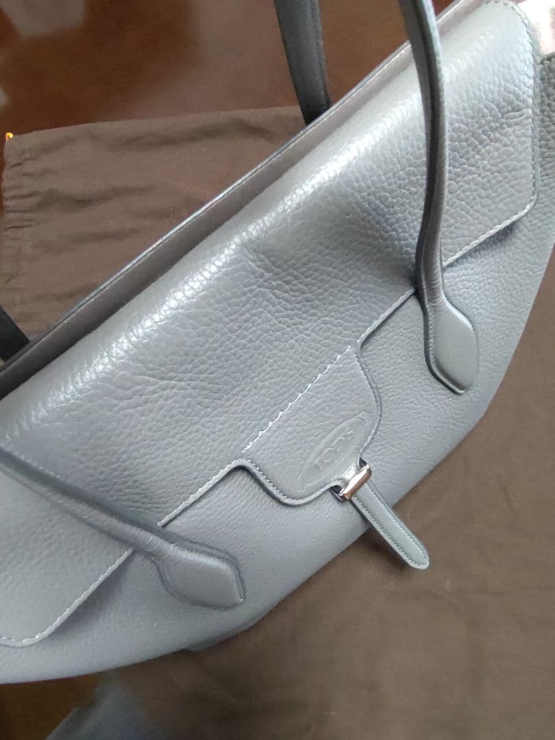 TOD'S グレー レザー トートバッグ