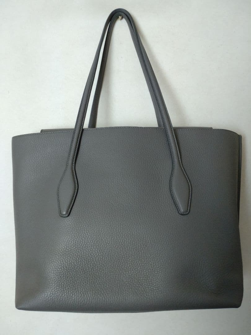 TOD'S グレー レザー トートバッグ