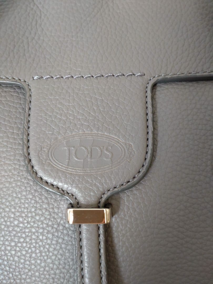 TOD'S グレー レザー トートバッグ