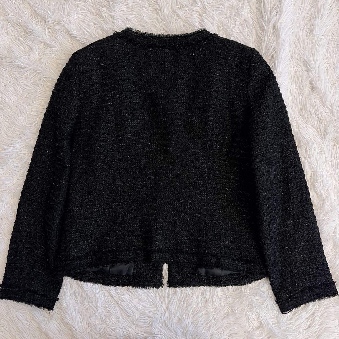 良品☆大きいサイズ 23区 ツイード ノーカラージャケット フォーマル 卒園卒業