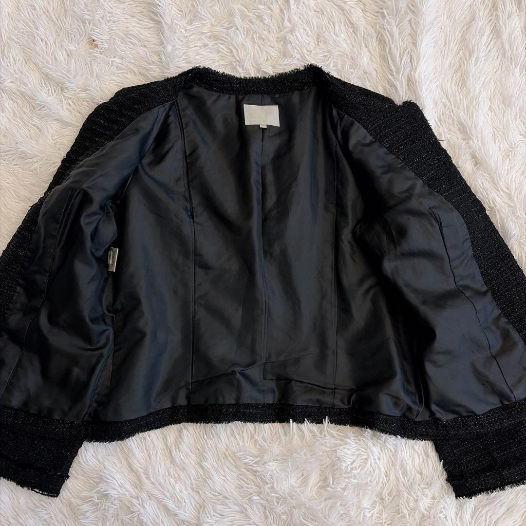 良品☆大きいサイズ 23区 ツイード ノーカラージャケット フォーマル 卒園卒業