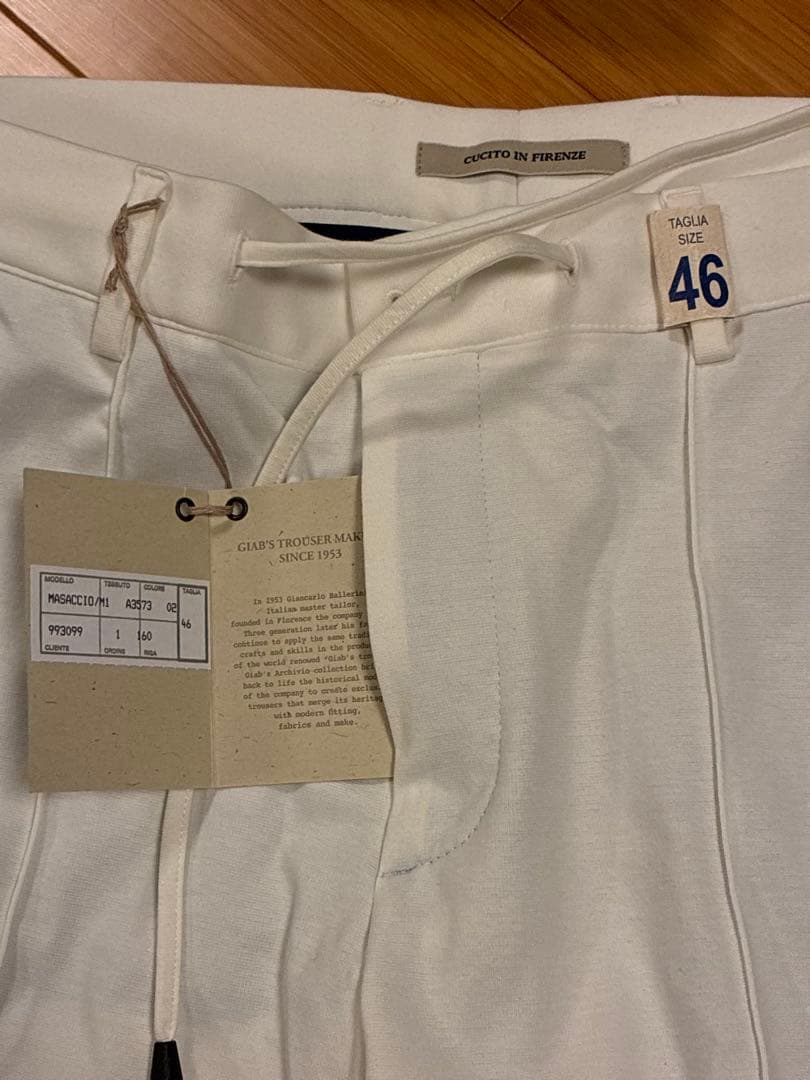 ジャブスアルキヴィオ giabsarchivio ホワイト スラックス 46