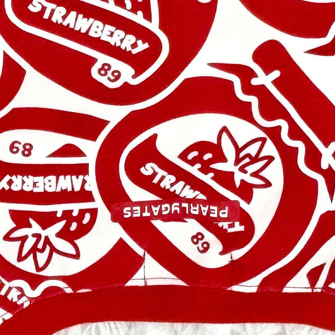 【極美品】パーリーゲイツ　tシャツ　総柄　レッド　ホワイト　いちご柄　ゴルフ L
