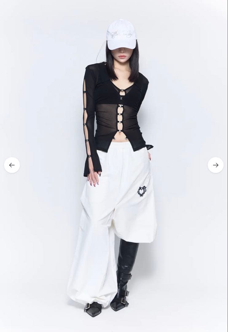 【theredthread】gothic wide pants black