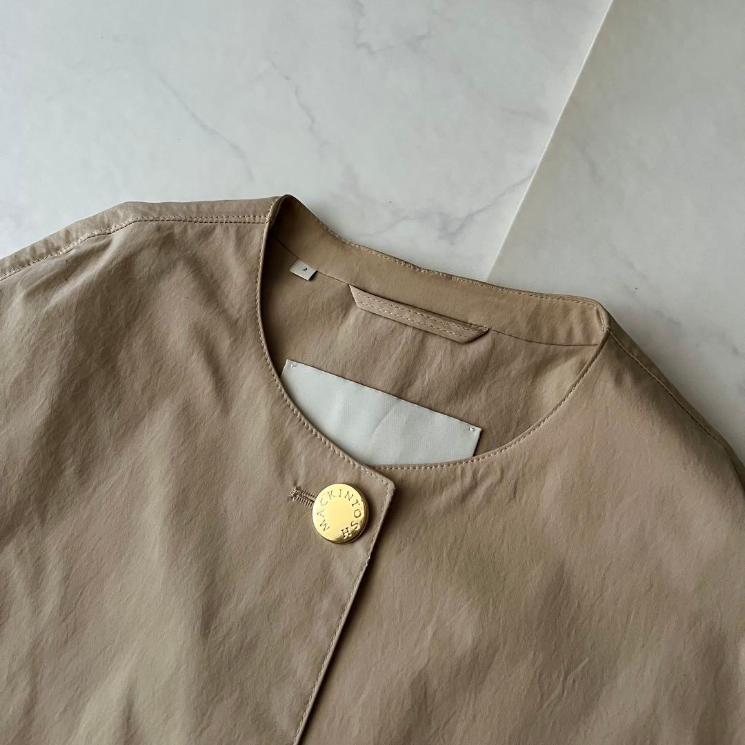 マッキントッシュ HUMBIE ノーカラー コート 金ボタン 2 M ベージュ