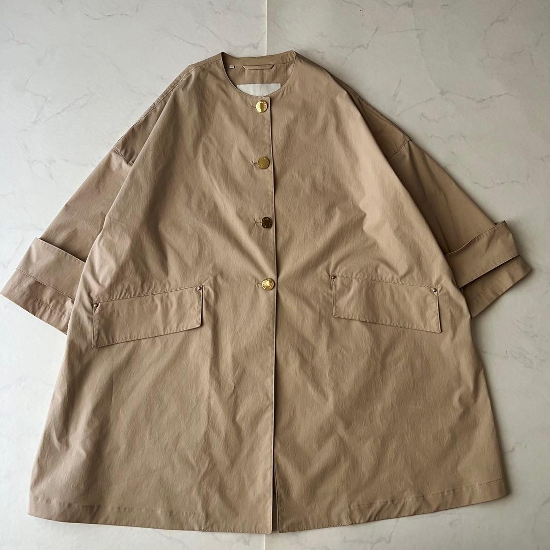マッキントッシュ HUMBIE ノーカラー コート 金ボタン 2 M ベージュ
