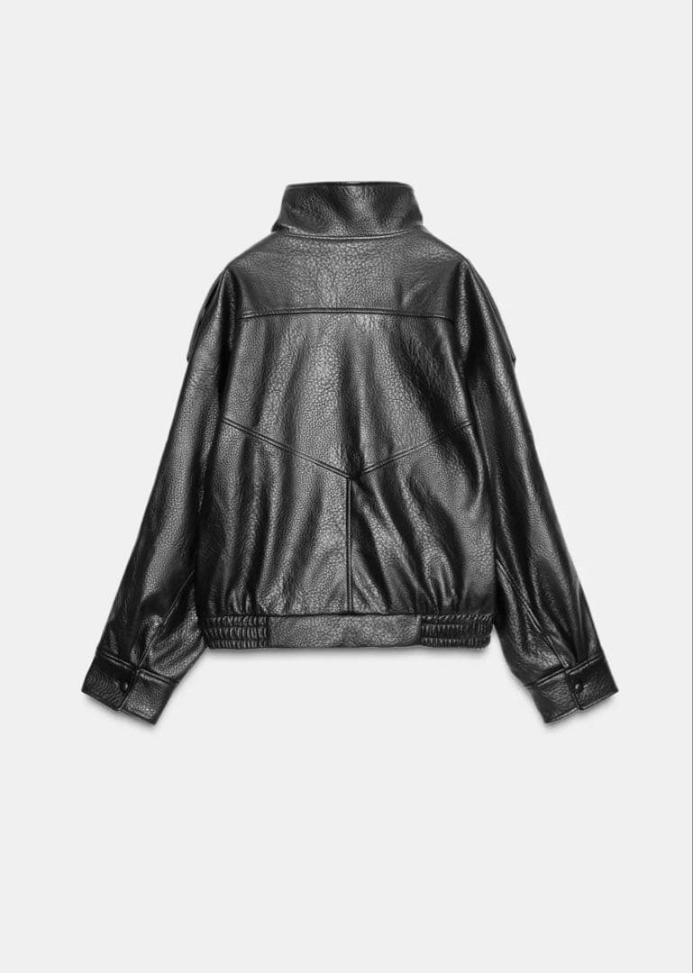 【新品】ZARA今期! エコレザージャケットブルゾン