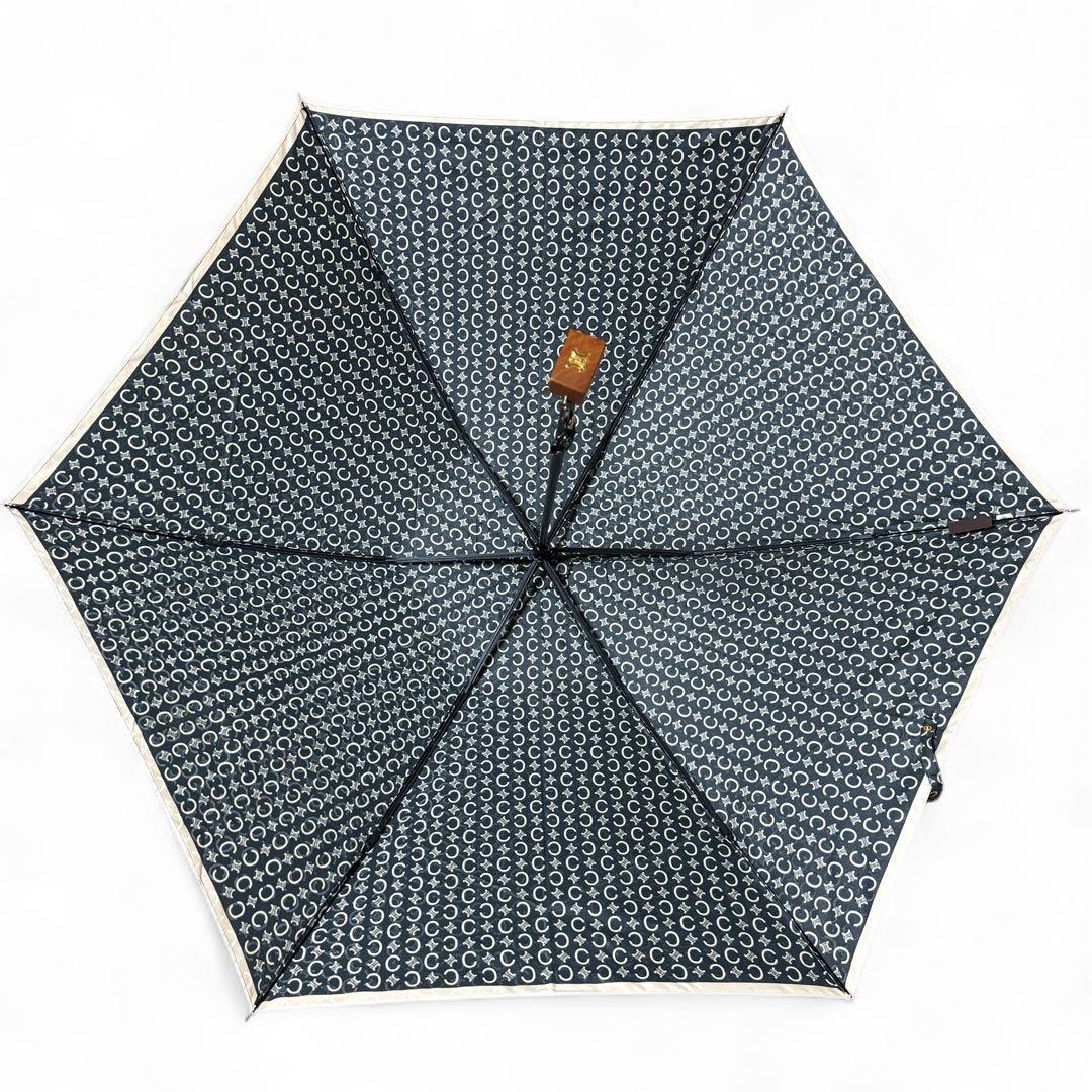 【美品】CELINE セリーヌ 折り畳み傘 ブラック Cマカダム