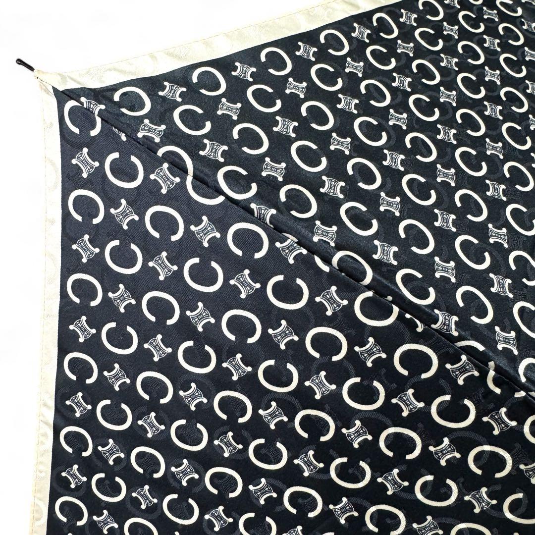 【美品】CELINE セリーヌ 折り畳み傘 ブラック Cマカダム