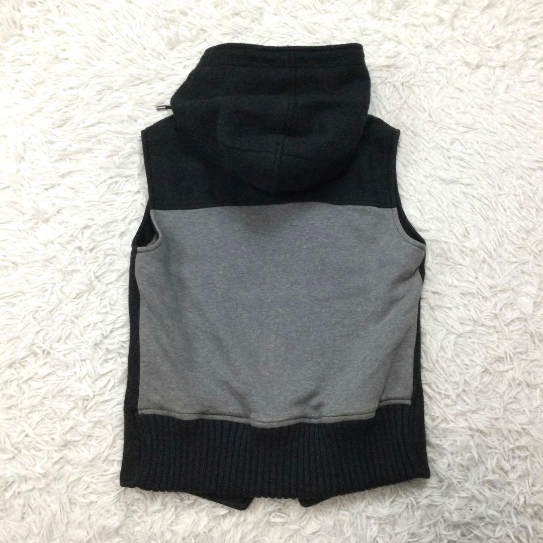 美品★DOLCE&GABBANA フーデッド ウール ベスト 濃灰 36