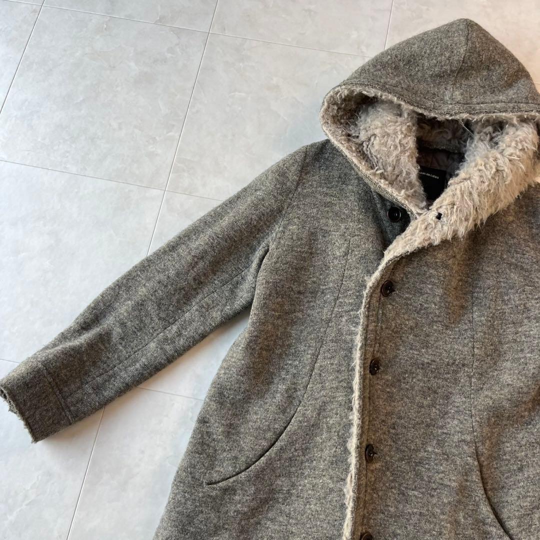 pas de calais 美品 ウールフードコート グレー 38