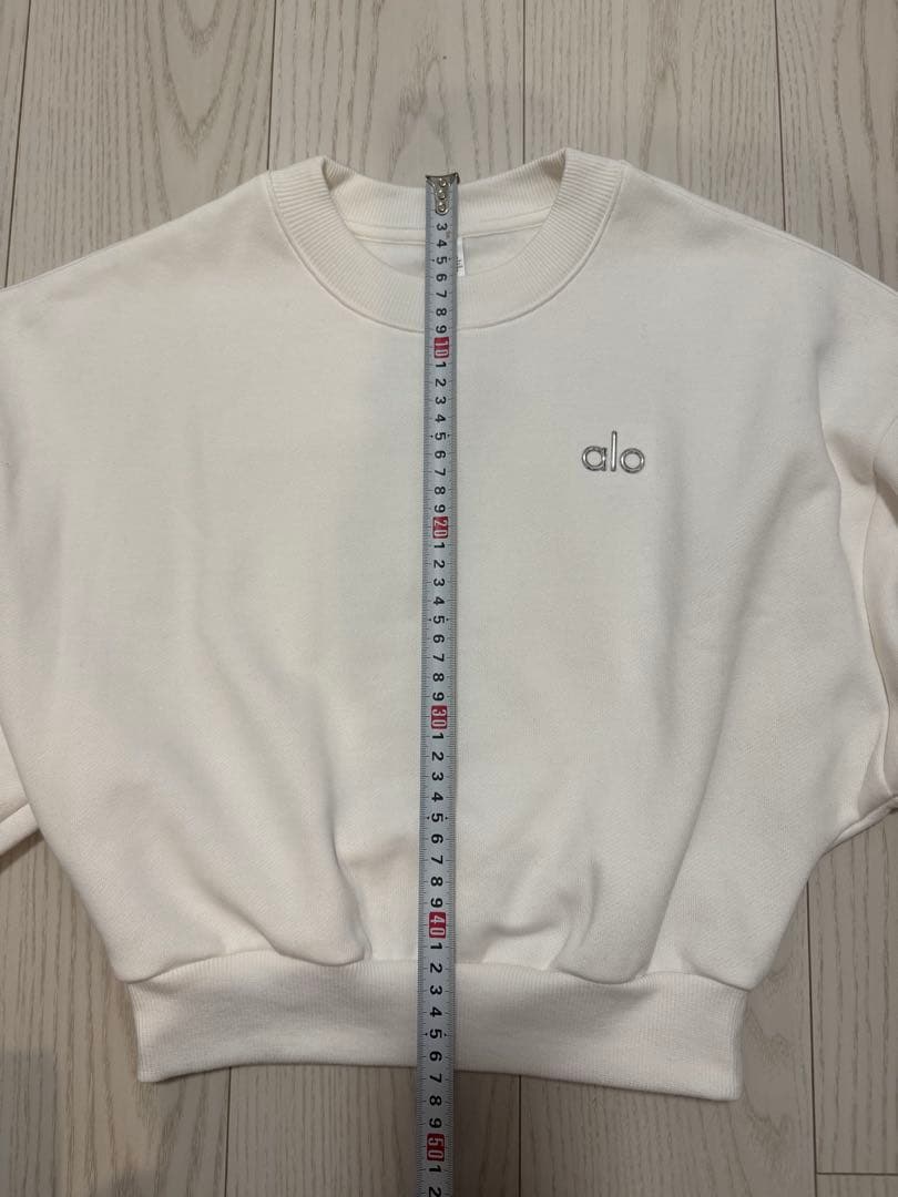 alo クロップド Accolade クルーネック Ivory アイボリー S