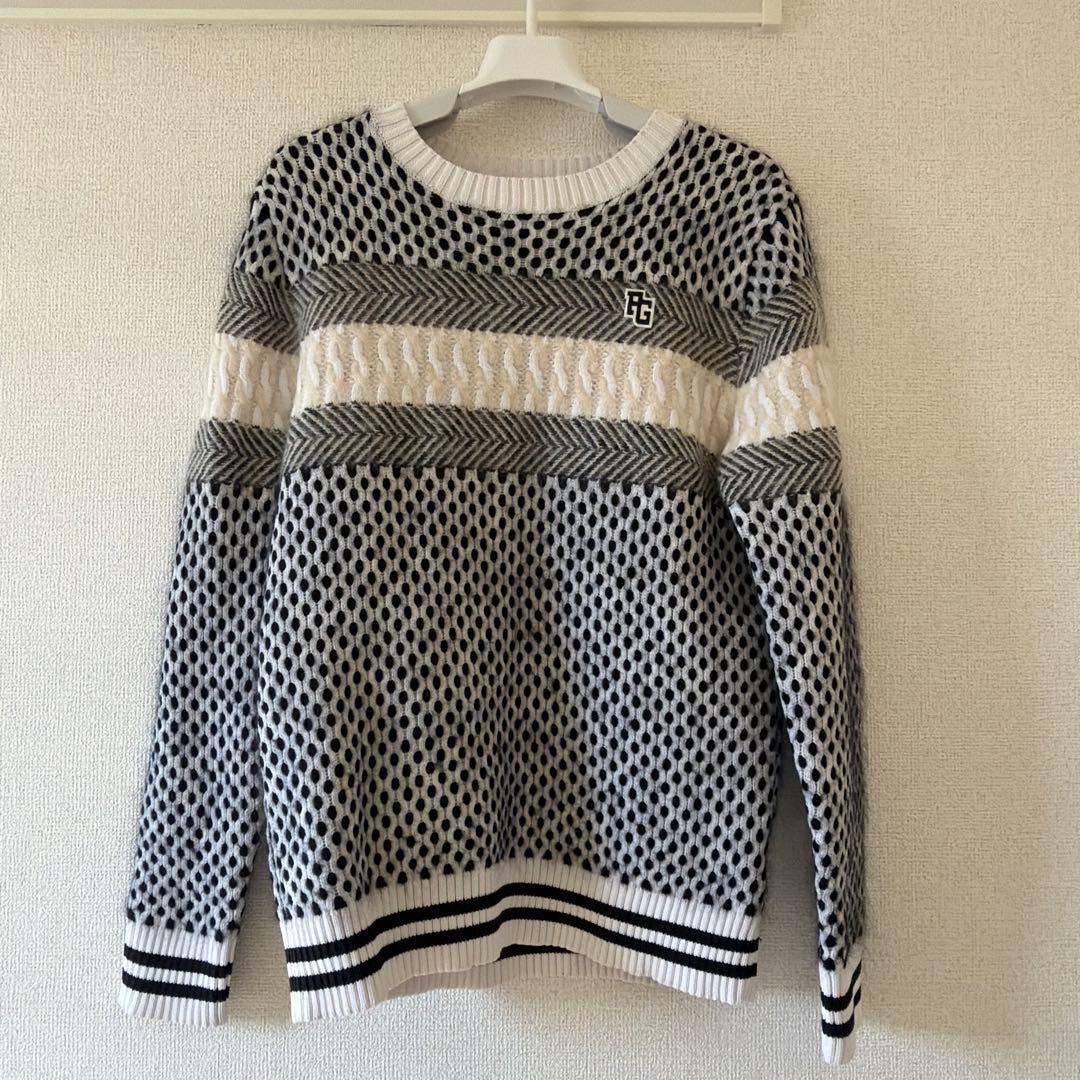 PEARLY GATES グレー ホワイト セーター サイズ4