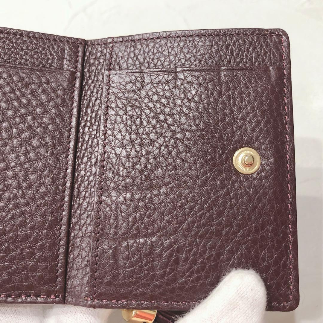 ☆美品☆ ATAO アタオ 三つ折り財布 ワルツ アドリア エメラルド タッセル