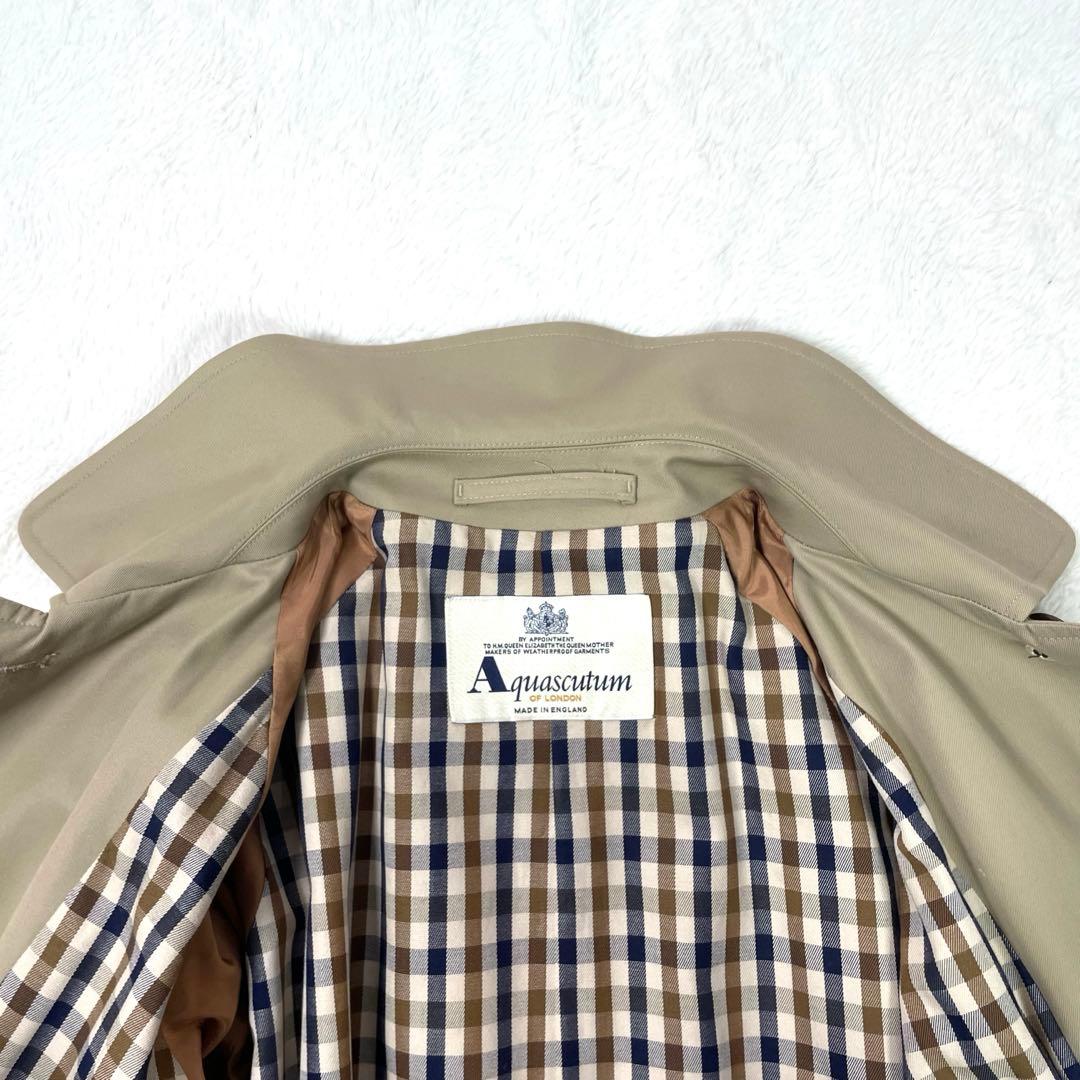 美品✨アクアスキュータム トレンチコート イギリス製 ギンガムチェック