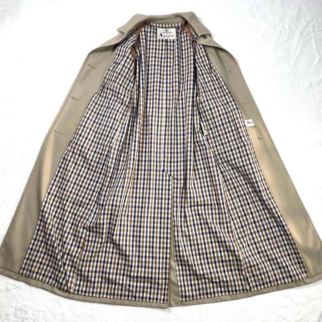 美品✨アクアスキュータム トレンチコート イギリス製 ギンガムチェック