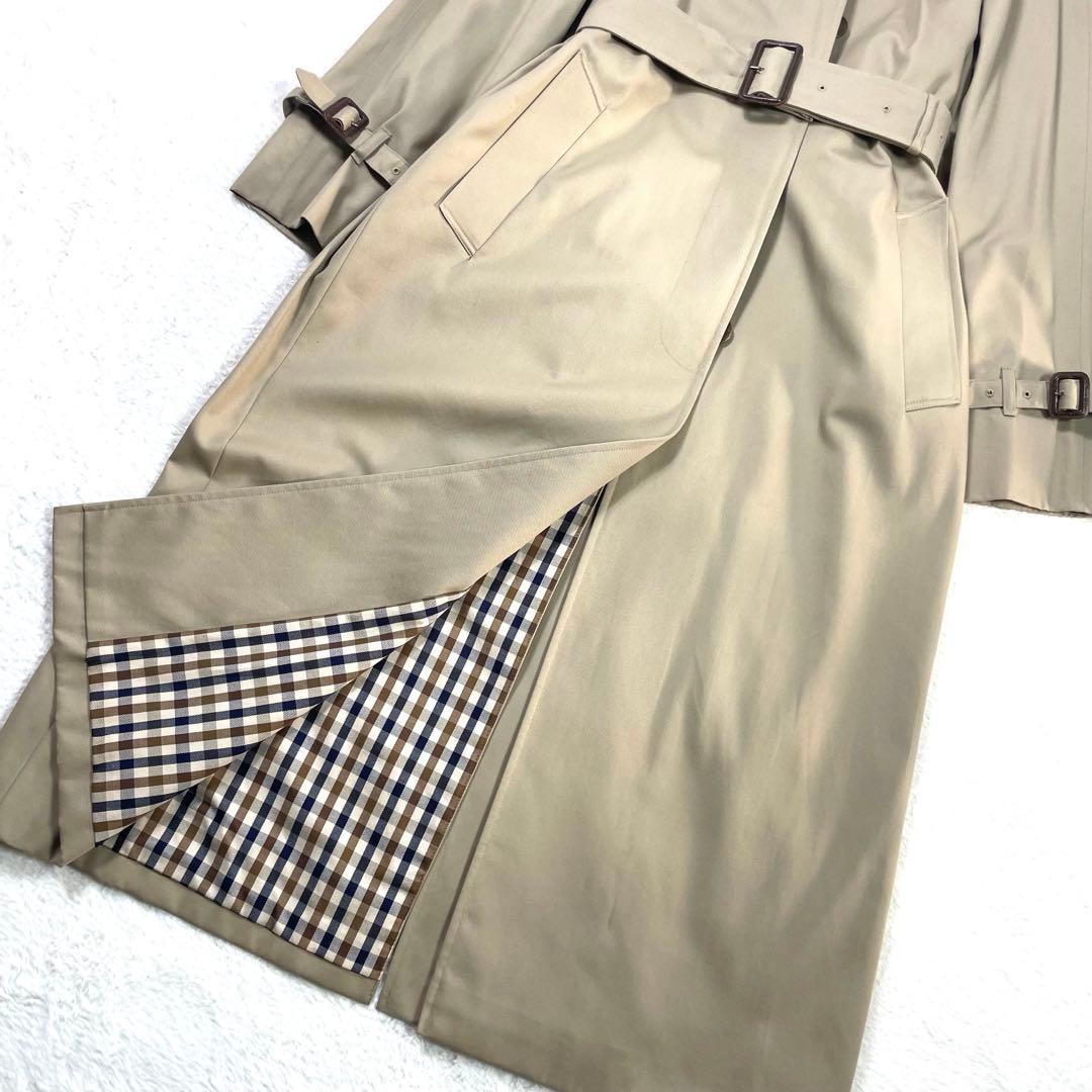 美品✨アクアスキュータム トレンチコート イギリス製 ギンガムチェック