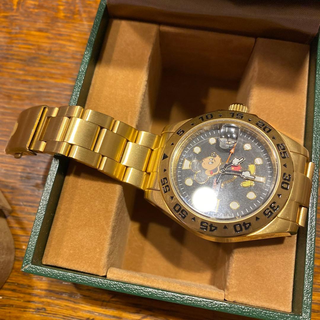 BEAMS × OVER THE STRIPES ミッキー 腕時計 ゴールド