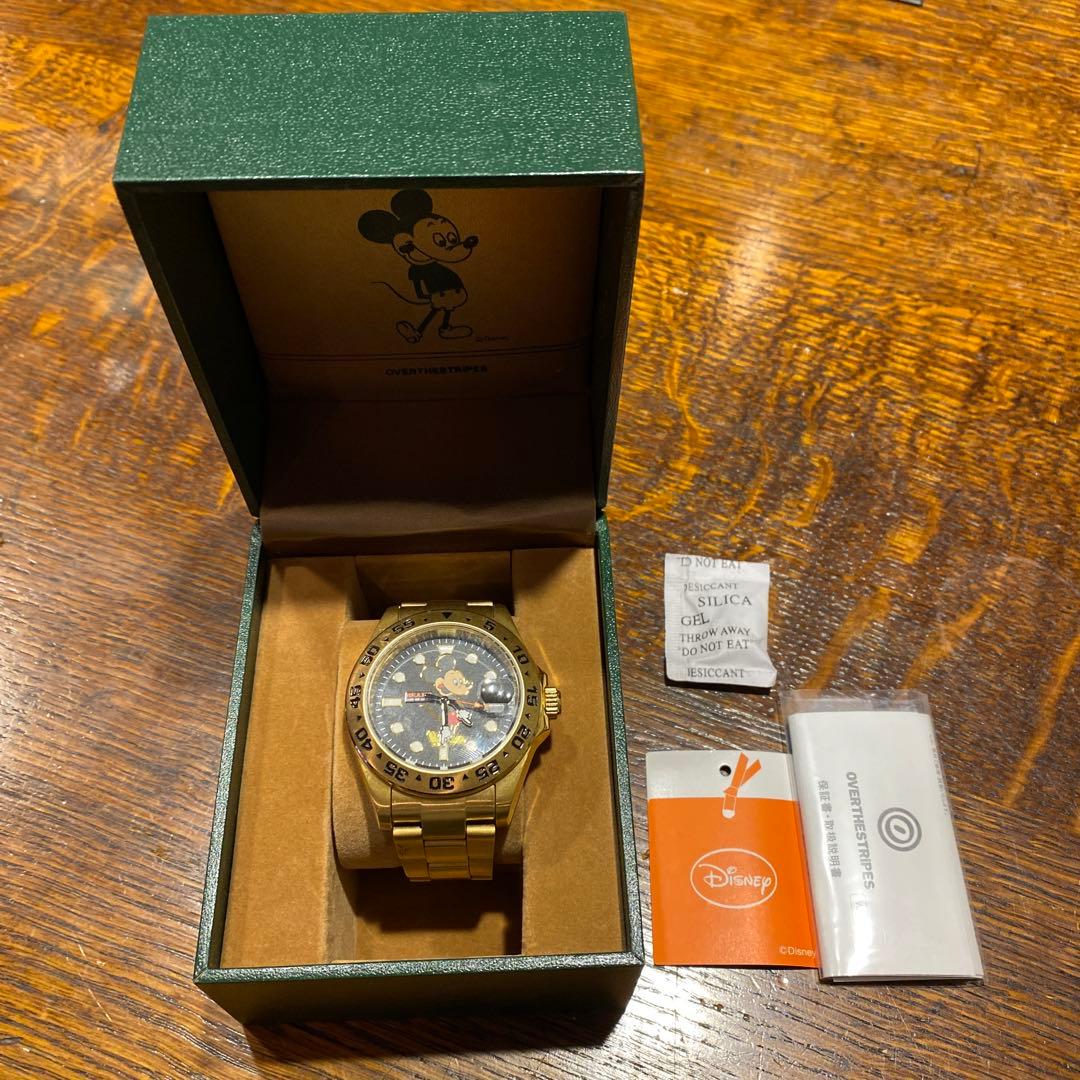 BEAMS × OVER THE STRIPES ミッキー 腕時計 ゴールド