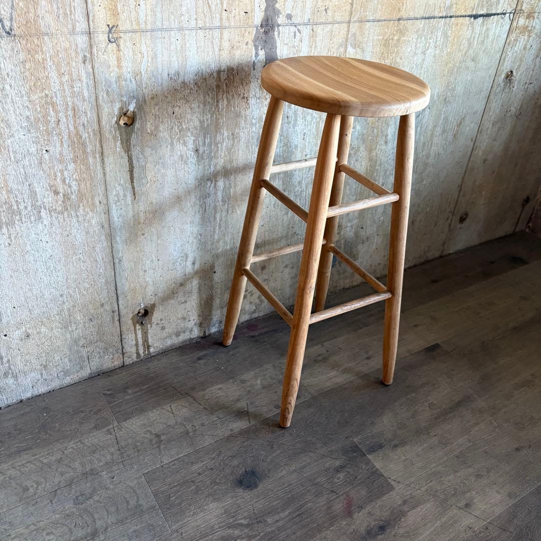 GALLUP ギャラップ　チーク ラウンドトップ スツール　30インチ　③