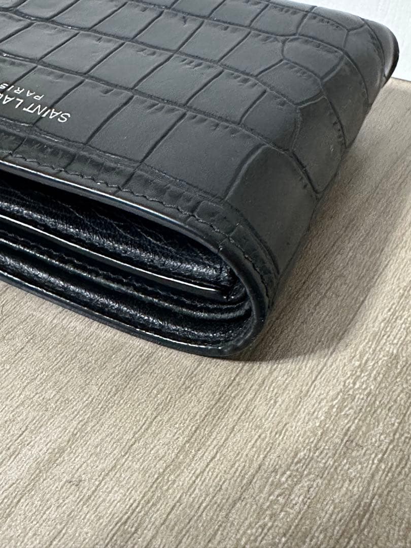 ※2026/01/04〜配送可能　SAINT LAURENT 財布　クロコ型押し